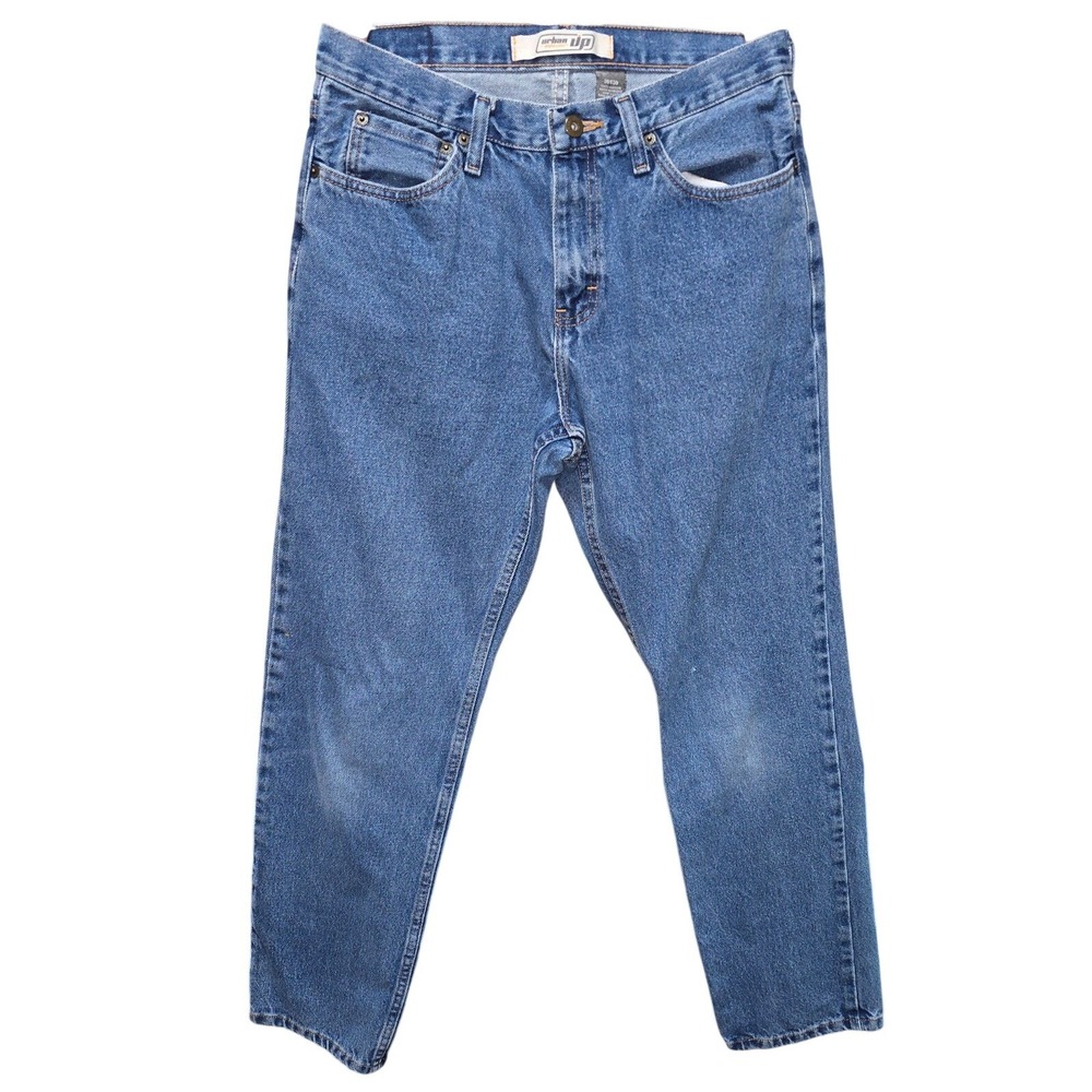 Urban Pipeline Mens Straight Leg Jeans Blue Medium Wash 30x30 100% Cotton Denim